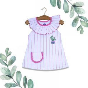 Girls Cactus Embroidered Dress