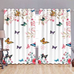 Indiancraft Decorative 3D Digital Beautiful Printed Curtains Soft Touch Polyester Fabric Single Curtain For Windows Pack Of 2