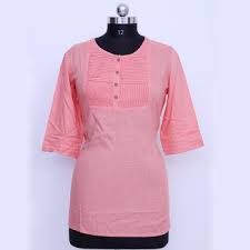 Plain Cotton Ladies Short Kurti, Size : M, XL