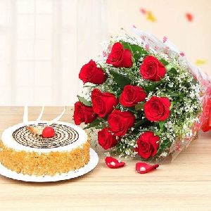 Butterscotch Cake Roses Combo