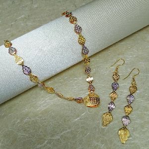 Artificial Jewellery Two-Tone Necklace Set