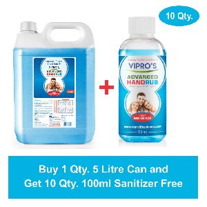 Vipro's Hand Rub (Sanitizer) Advanced 5 Ltr  ( 10qty 100ml Sanitizer Free)