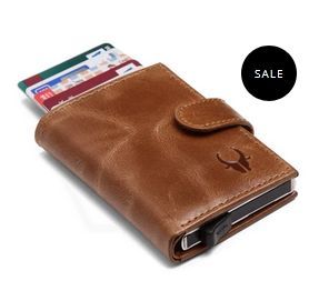 Mens Tan Brown Leather Card Holder