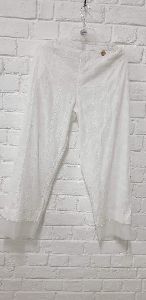 WHITE EMBROIDERED TROUSER