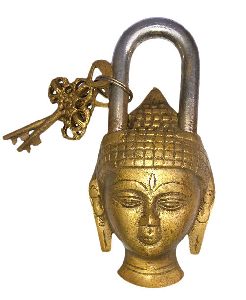 Brass Buddha Head Padlock
