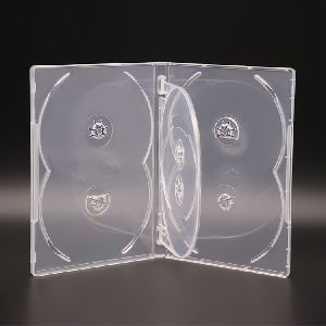 Clear 14MM DVD CASE With 2 tray 6Discs Cover Film Plastic DVD Case