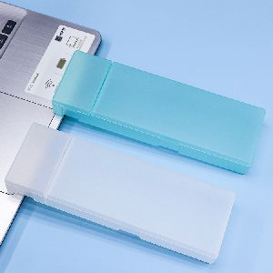 Plastic Pen Box Stationery Case Clear Frosted Storage Pencil Case