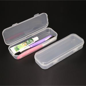 Sunshing Custom Labeling Rectangular Stationery Transparent Box OEM Plastic Clear Storage Toothbrush
