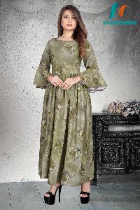 Gentleman Digital Printed Mahendi Kurti