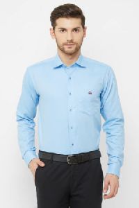 Donzell Light Blue Regular Fit Dotted Formal Shirt