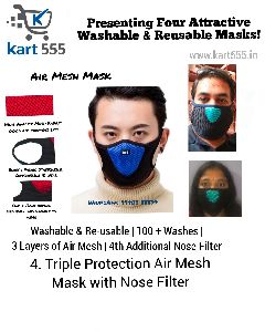 Triple Protection Air Mesh Mask with Mesh Nose Filter