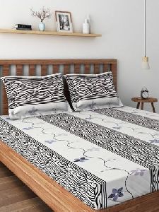 Embroidered Cotton Satin Double Bedsheet