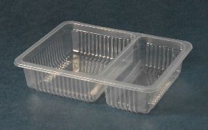 Two Portion 500 ml Disposable Tray