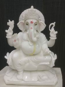 Marble Ganesh ji White stone statue