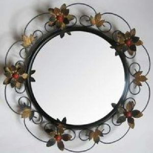 Round Iron Wall Mirror