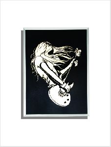 Wall Murals of Electric Guitar Playing Girl