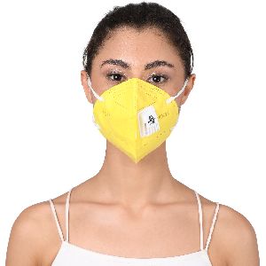 MOBIUS Ultrasoft KN 95 Mask Yellow With Valve-Free Size