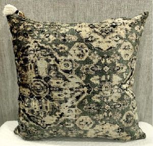 Cotton Velvet Green Cushion Cover