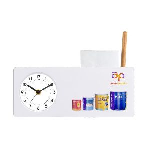 Table Clock Pen Stand