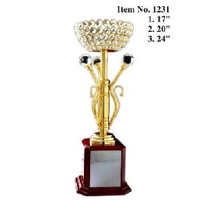 Square Base Crystal Diamond Trophy