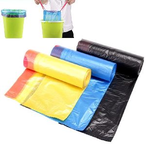 60L Drawstring Trash Bag 20 Pcs/Rolls Rubbish Poly Bag For Family