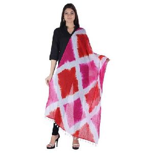 Cotton Dyed Dupatta with Lace