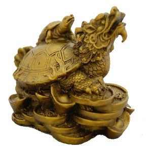 FENG SHUI DRAGON TORTOISE WITH CHILD ON TOP OF IT