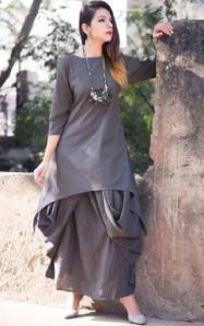 High Low Kurti With Dhoti