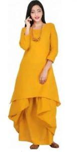 Yellow Kurti With Dhoti