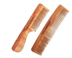 Neem Wood Handmade Eco-Friendly Medium & Fine-Thin Comb