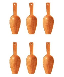 Neem Wood Multipurpose Set of 6 Scoop Spoon
