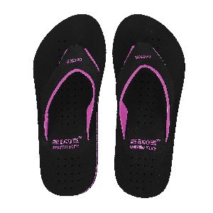 Black Purple Ladies Slippers