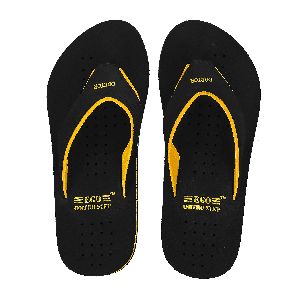 Black Yellow Ladies Black Slippers