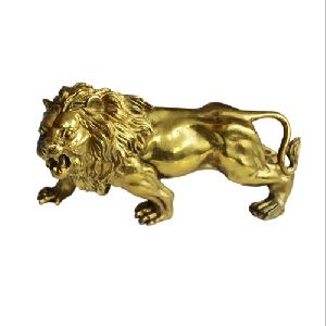Brass Lion Sculpture