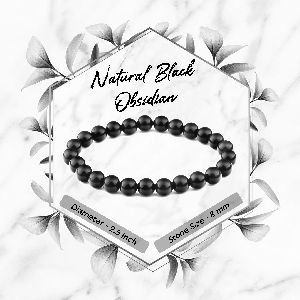 Certified Black Obsidian Gemstone Bracelet
