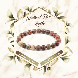 Certified Blood Agate Or Fire Agate Gemstone Bracelet
