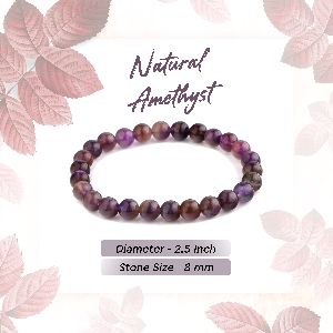 Natural Certified Amethyst Gemstone Bracelet (With Certificate)
