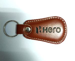 Brown Leather Keychain