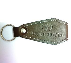 Brown Genuine Leather Keychain