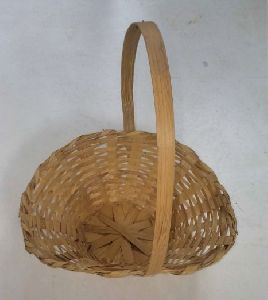 10 Inch Bamboo Topi Basket with Handle