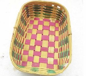 Colored Rectangular Bamboo Basket