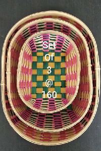 Oval Shaped Bamboo Basket Set
