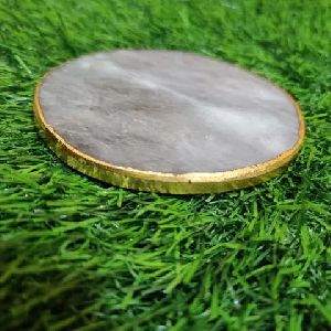 Rose Agate Coasters with Gold Rim