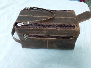 Leather Shaving Kit Bag