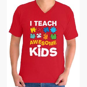 Kids V Neck T Shirt OEM Custom Printed V neck Kids T shirts Manufacturer