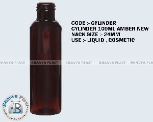 cylinder 100ml amber bottle