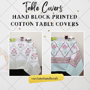 HAND BLOCK PRINTED COTTON TABLE COVER