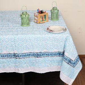 HAND BLOCK KANTHA  PRINTED COTTON TABLE COVERED