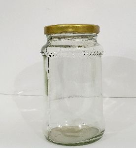 Lug Cap Round Fancy Glass Jar