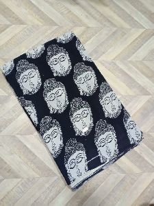 Kalamkari Cotton Faces Design Running Fabric